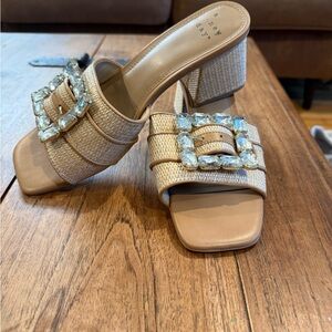 Target Tan Embellished Mules never worn